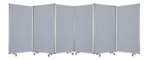 Homeroots 212 X 1 X 71 Metal Grey 6 Panel Screen Gray Metal 370386