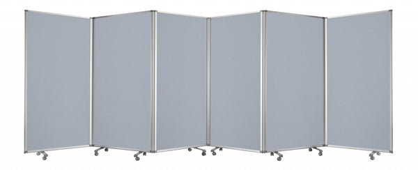 Homeroots 212 X 1 X 71 Metal Grey 6 Panel Screen Gray Metal 370386
