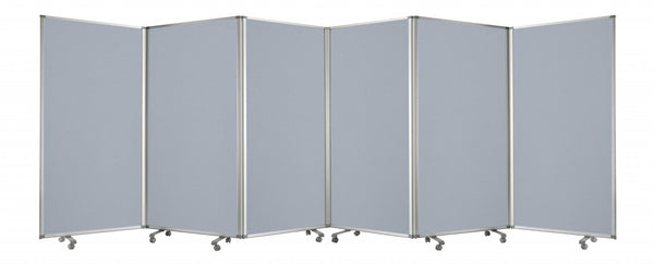Homeroots 212 X 1 X 71 Metal Grey 6 Panel Screen Gray Metal 370386