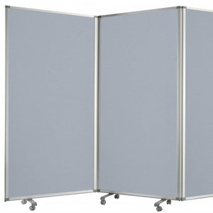 Homeroots 212 X 1 X 71 Metal Grey 6 Panel Screen Gray Metal 370386
