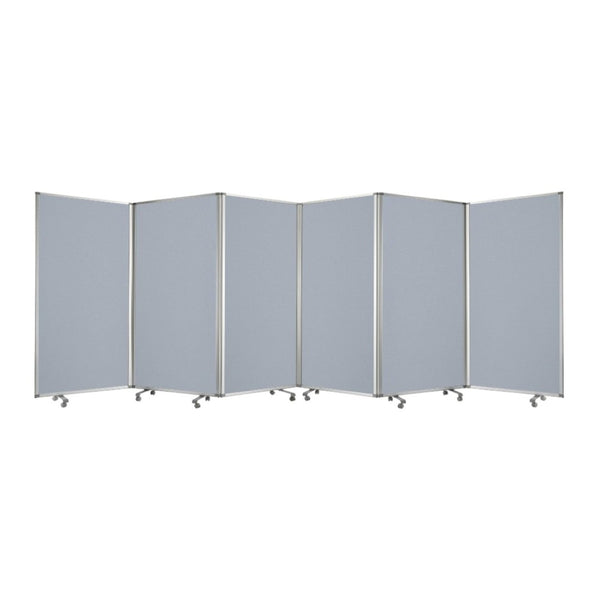 HomeRoots 212 Elegant 6-Panel Accordion Room Divider with Wheels for Flexible Privacy and Stylish Décor Gray 370386