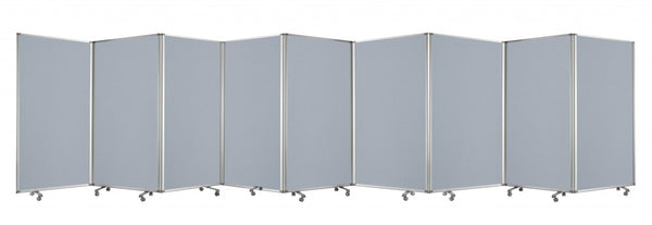 Homeroots 318" X 1" X 71" Metal, Grey, 9 Panel, Screen Gray Metal 370387