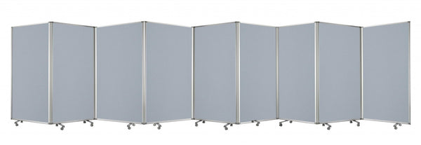 Homeroots 318" X 1" X 71" Metal, Grey, 9 Panel, Screen Gray Metal 370387