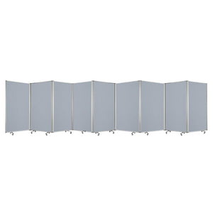 HomeRoots 318" Stylish 9-Panel Accordion Room Divider with Smooth-Rolling Casters for Flexible Privacy Solutions Gray 370387