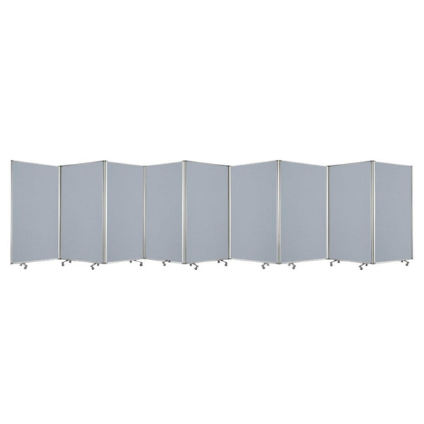HomeRoots 318" Stylish 9-Panel Accordion Room Divider with Smooth-Rolling Casters for Flexible Privacy Solutions Gray 370387