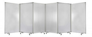 Homeroots 212 X 1 X 71 Clear Metal 6 Panel Resilient Screen Clear Metal 370388