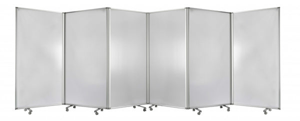 Homeroots 212 X 1 X 71 Clear Metal 6 Panel Resilient Screen Clear Metal 370388