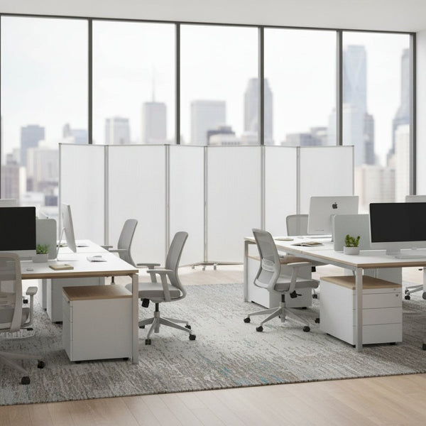 HomeRoots 212 Elegant 6-Panel Accordion Room Divider with Wheels for Flexible Privacy and Stylish Décor Clear 370388