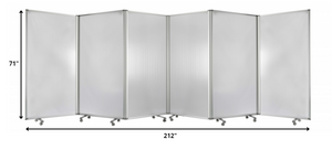 Homeroots 212 X 1 X 71 Clear Metal 6 Panel Resilient Screen Clear Metal 370388