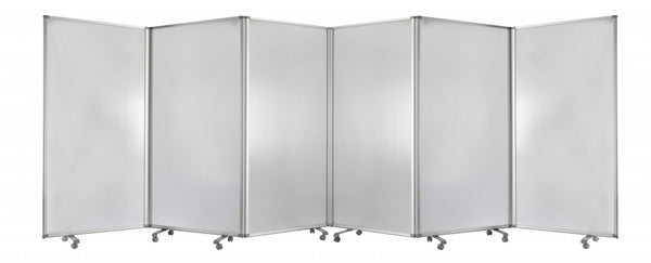 Homeroots 212 X 1 X 71 Clear Metal 6 Panel Resilient Screen Clear Metal 370388