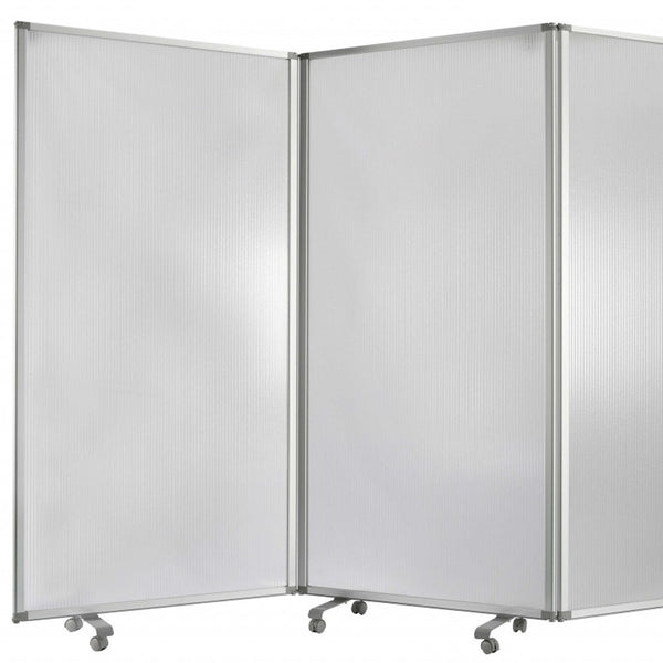 Homeroots 212 X 1 X 71 Clear Metal 6 Panel Resilient Screen Clear Metal 370388