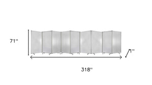 HomeRoots 318" Stylish 9-Panel Accordion Room Divider with Smooth-Rolling Casters for Flexible Privacy Solutions Clear 370389