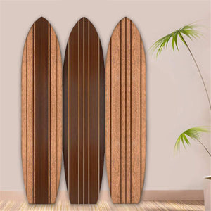 Homeroots Warm Brown Long Board 3 Panel Room Divider Screen  Wood 370390