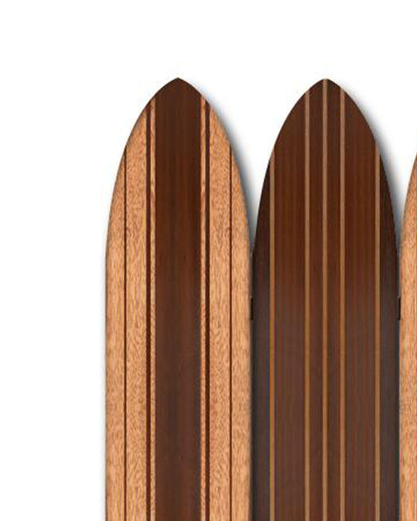 Homeroots Warm Brown Long Board 3 Panel Room Divider Screen  Wood 370390