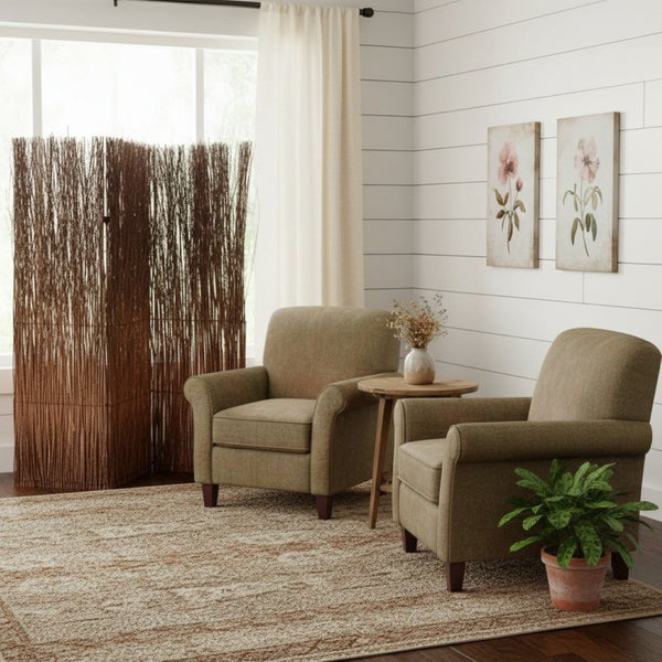 HomeRoots 7' Rustic Willow Branch Three-Panel Room Divider Screen - Elegant Privacy Solution for Cozy Spaces 370391