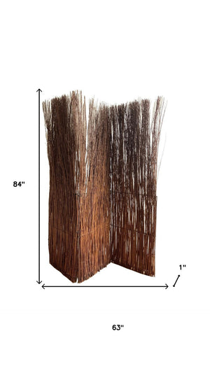 HomeRoots 7' Rustic Willow Branch Three-Panel Room Divider Screen - Elegant Privacy Solution for Cozy Spaces 370391