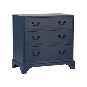 Chelsea House Beaufort Chest Blue Cerused Oak With Brass Pulls — Jamie Merida Design, Versatile Bedside Storage 370392