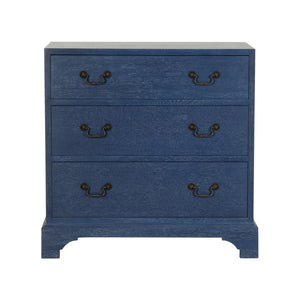 Chelsea House Beaufort Chest Blue Cerused Oak With Brass Pulls — Jamie Merida Design, Versatile Bedside Storage 370392