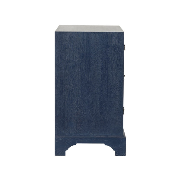 Chelsea House Beaufort Chest Blue Cerused Oak With Brass Pulls — Jamie Merida Design, Versatile Bedside Storage 370392