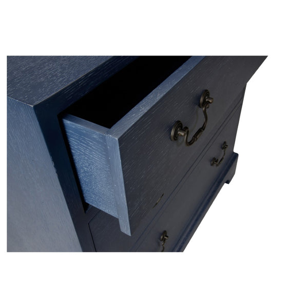 Chelsea House Beaufort Chest Blue Cerused Oak With Brass Pulls — Jamie Merida Design, Versatile Bedside Storage 370392