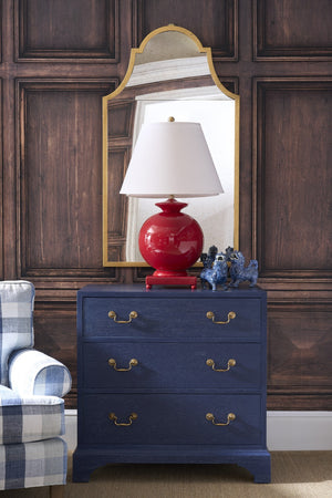Chelsea House Beaufort Chest Blue Cerused Oak With Brass Pulls — Jamie Merida Design, Versatile Bedside Storage 370392