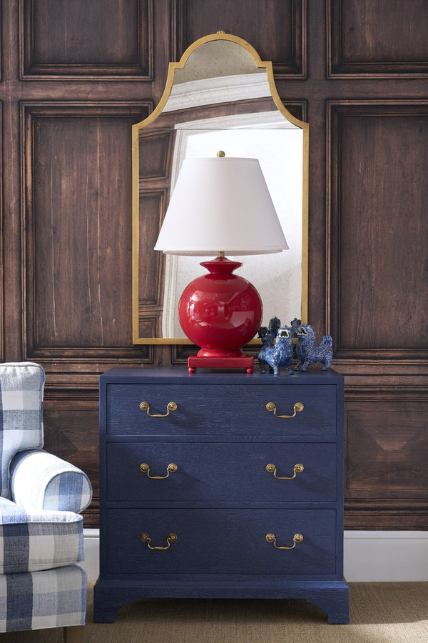 Chelsea House Beaufort Chest Blue Cerused Oak With Brass Pulls — Jamie Merida Design, Versatile Bedside Storage 370392