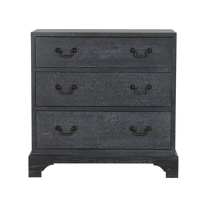 Chelsea House Beaufort Chest In Black Cerused Oak — 18Th-Century Inspired Nightstand With Brushed Nickel Pulls, Storage 370393