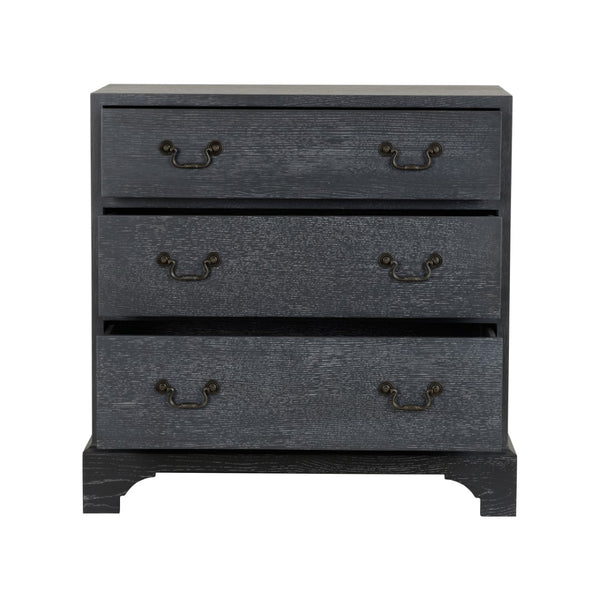 Chelsea House Beaufort Chest In Black Cerused Oak — 18Th-Century Inspired Nightstand With Brushed Nickel Pulls, Storage 370393