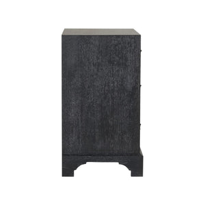 Chelsea House Beaufort Chest In Black Cerused Oak — 18Th-Century Inspired Nightstand With Brushed Nickel Pulls, Storage 370393