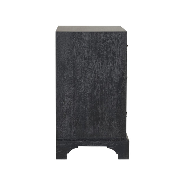 Chelsea House Beaufort Chest In Black Cerused Oak — 18Th-Century Inspired Nightstand With Brushed Nickel Pulls, Storage 370393