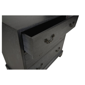 Chelsea House Beaufort Chest In Black Cerused Oak — 18Th-Century Inspired Nightstand With Brushed Nickel Pulls, Storage 370393