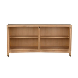 Chelsea House Brentwood Cerused Oak Console With Brass Inlay — Jamie Merida Hollywood Regency 76" Statement Piece 370395