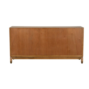 Chelsea House Brentwood Cerused Oak Console With Brass Inlay — Jamie Merida Hollywood Regency 76" Statement Piece 370395
