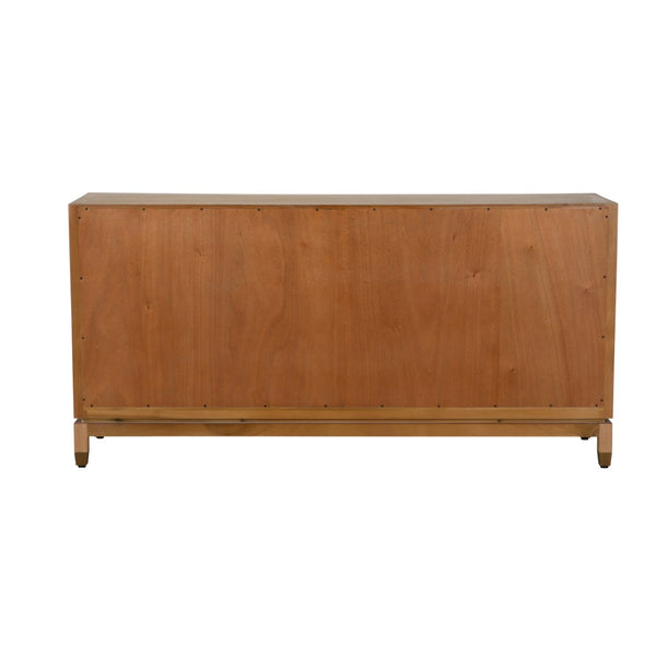 Chelsea House Brentwood Cerused Oak Console With Brass Inlay — Jamie Merida Hollywood Regency 76" Statement Piece 370395