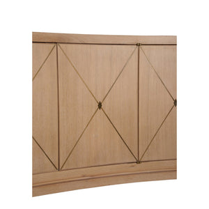Chelsea House Brentwood Cerused Oak Console With Brass Inlay — Jamie Merida Hollywood Regency 76" Statement Piece 370395