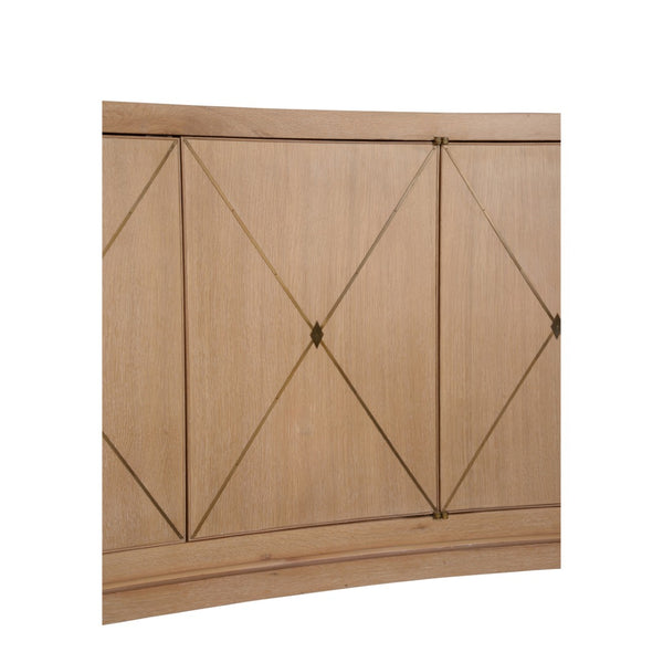 Chelsea House Brentwood Cerused Oak Console With Brass Inlay — Jamie Merida Hollywood Regency 76" Statement Piece 370395