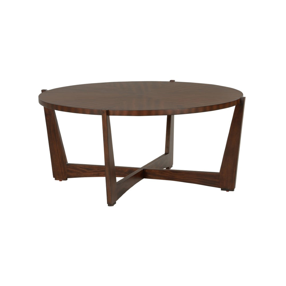 Chelsea House Ardoise Mahogany Cocktail Table — French Mid‑Century Elegance, 42" Round, Jamie Merida Design, Versatile Statement Piece 370396