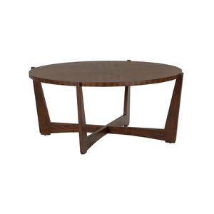 Chelsea House Ardoise Mahogany Cocktail Table — French Mid‑Century Elegance, 42" Round, Jamie Merida Design, Versatile Statement Piece 370396