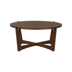 Chelsea House Ardoise Mahogany Cocktail Table — French Mid‑Century Elegance, 42" Round, Jamie Merida Design, Versatile Statement Piece 370396
