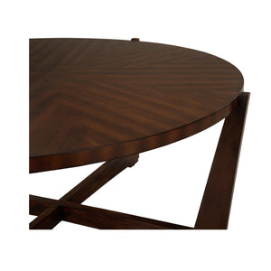 Chelsea House Ardoise Mahogany Cocktail Table — French Mid‑Century Elegance, 42" Round, Jamie Merida Design, Versatile Statement Piece 370396