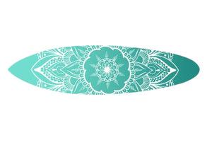 Homeroots 76" X 18" Blue And White Surfboard Floral Medallion Wood Wall Decor  Wood 370402