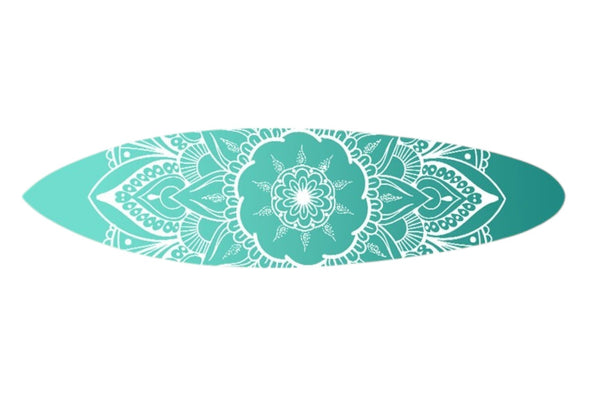Homeroots 76" X 18" Blue And White Surfboard Floral Medallion Wood Wall Decor  Wood 370402