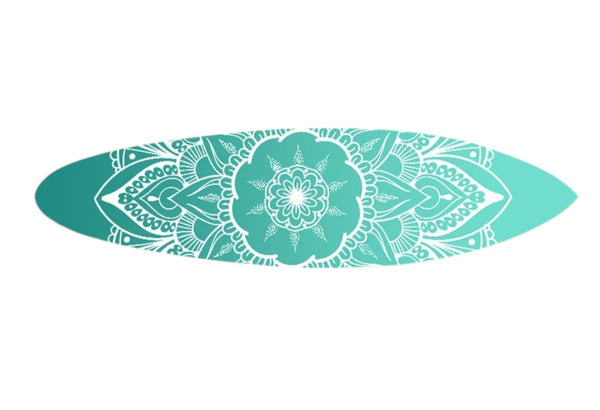 Homeroots 76" X 18" Blue And White Surfboard Floral Medallion Wood Wall Decor  Wood 370402