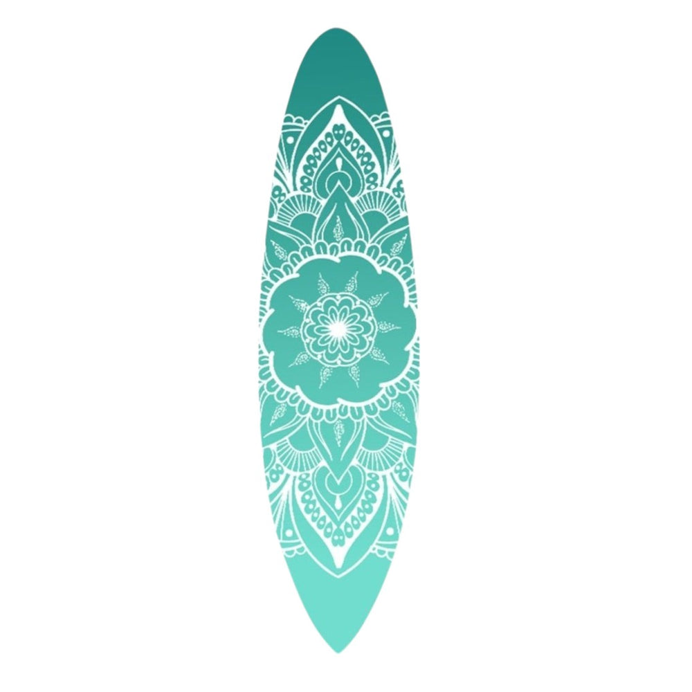 HomeRoots 76" Coastal Surfboard Wall Decor - Blue & White Floral Medallion Accent for Beachy Vibes & Style 370402