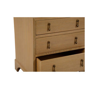 Chelsea House Cooper Cooper River Chest In Natural Cerused Oak With Black Accents, Nickel Pulls, Coastal Charm 370403