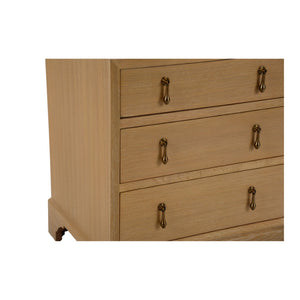 Chelsea House Cooper Cooper River Chest In Natural Cerused Oak With Black Accents, Nickel Pulls, Coastal Charm 370403