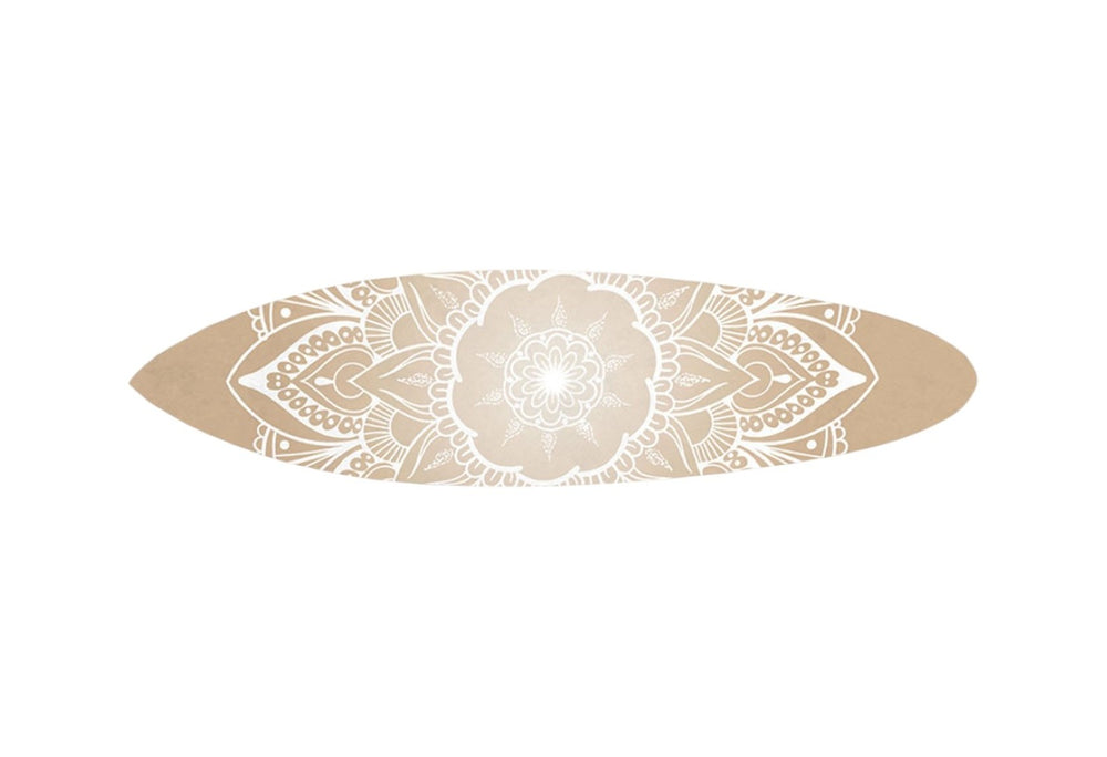 HomeRoots 76" Coastal Floral Medallion Surfboard Wall Sculpture - Dimensional Wood Art for Beachy Interiors 370403
