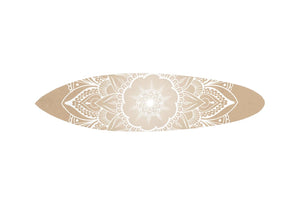 HomeRoots 76" Coastal Floral Medallion Surfboard Wall Sculpture - Dimensional Wood Art for Beachy Interiors 370403