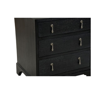 Chelsea House Cooper Cooper River Chest In Black Cerused Oak With Nickel Drop Pulls — Low Country Design, Compact Elegance 370404