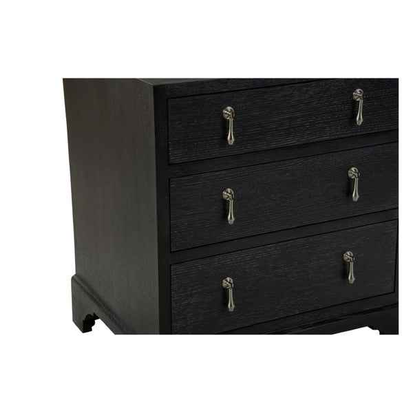 Chelsea House Cooper Cooper River Chest In Black Cerused Oak With Nickel Drop Pulls — Low Country Design, Compact Elegance 370404